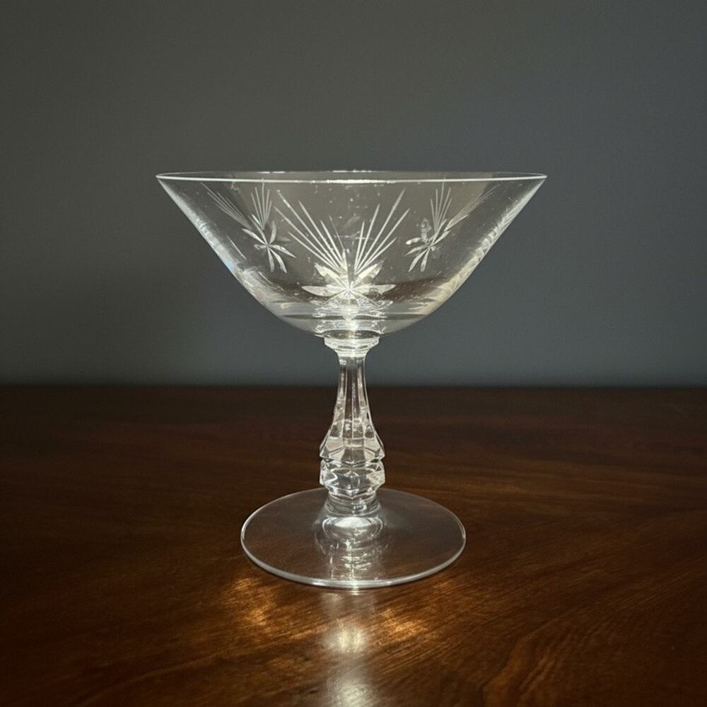 Vintage Tiffin Franciscan Shooting Star Champagne Sherbet Glasses-Set of 6-MCM